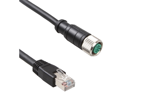 M12 4P D型A母直頭轉RJ45 德式工業網（wǎng）線