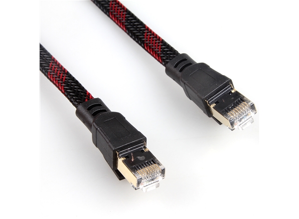 七類SFTP扁平（píng）純銅網絡跳線（xiàn）帶（dài）外編織網